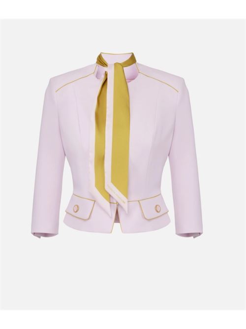 JACKET WITH TWO-TONE SCARF ELISABETTA FRANCHI | GIT5151E2DK3 quarzo/curry